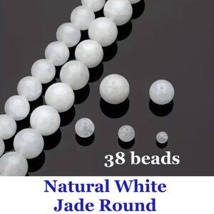 Natural White Jade Round   4mm  About - 38 to 40 Pieces